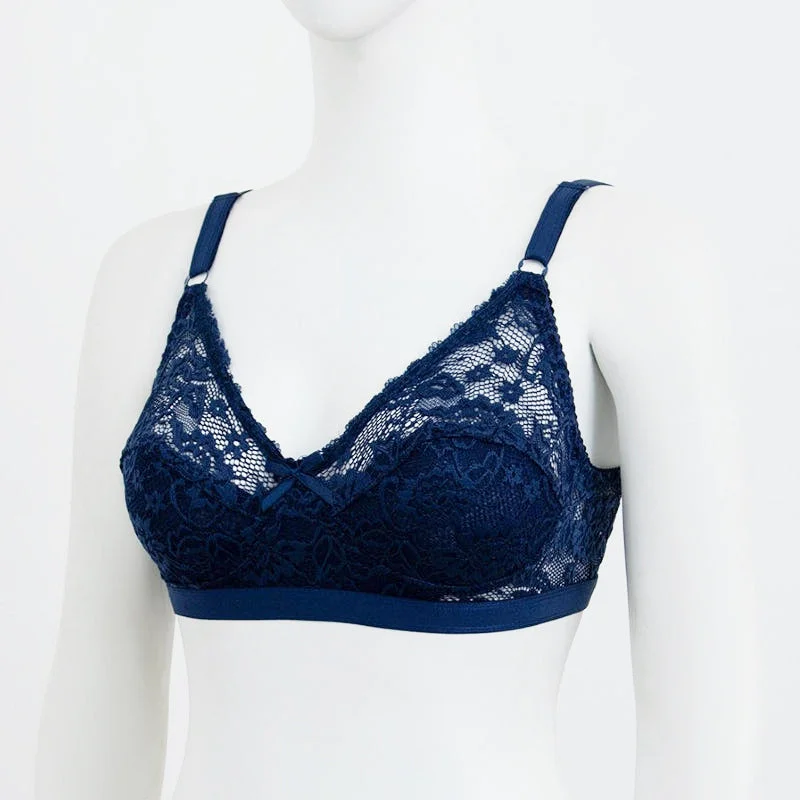 floral lace lingerie setsWomen's Non Padded Non-Wired Lace Sheer Push-Up Cotton Net Bra