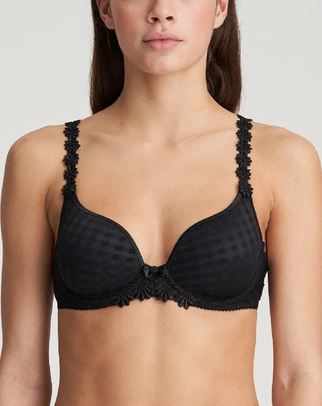 plus-size underwire balconette brasMarie Jo Avero Plunge Heart Shaped Padded Bra - Black