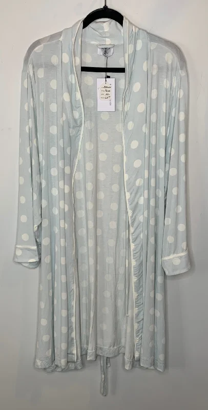 women's pajamas made in USABlue and White Polka Dot Robe