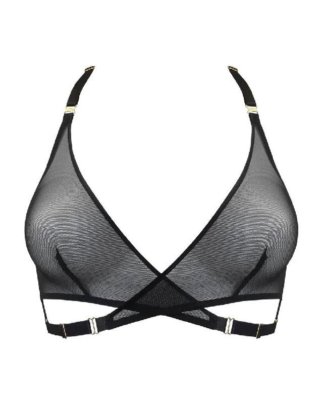 seamless high-leg pantiesArt Deco Mesh Wrap Bra