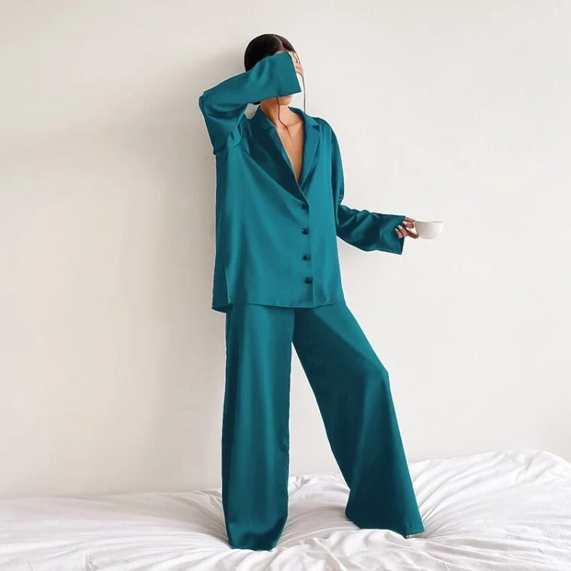 women's pajamas for everyday wearLong Sleeves Oversized Sleepwear For Women