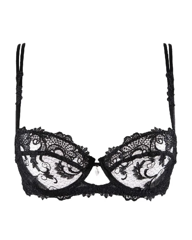 floral lace lingerie with matching robesDressing Floral Demi-Cup Bra