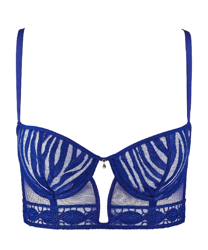 high-compression shapewear for partiesAubade Wild Pulse Bustier Blue Sensation