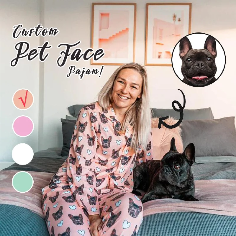 women's pajamas with a relaxed fit[Up To 5XL]Custom Face Pajama Sets Pet Face on Women's Sleepwear