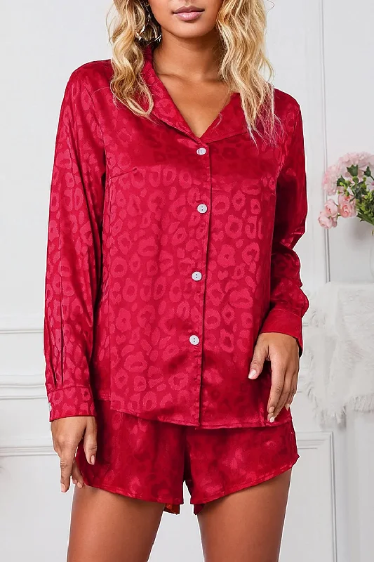 women's pajamas for all-season comfort🌙 Fiery Red Leopard Dream Lounge Set 🐆