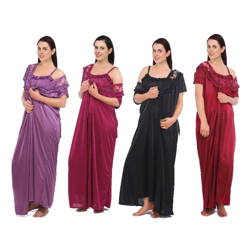 women's pajamas with a subtle shimmerEmma Satin Nightdress and Dressing Gown Set