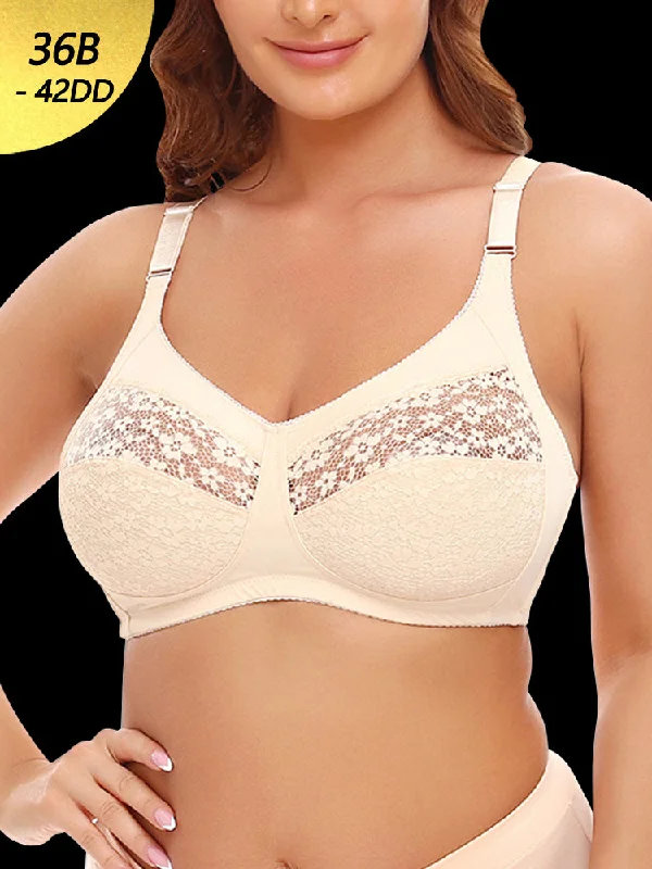 eco-friendly organic cotton lingerie setsLace Floral Wireless Magic Lift Full Cup Bras