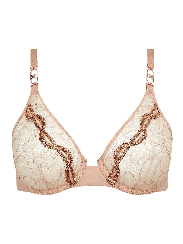 lightweight sports bras for cyclingChantelle X Xtravagant Plunge Bra Clay nude