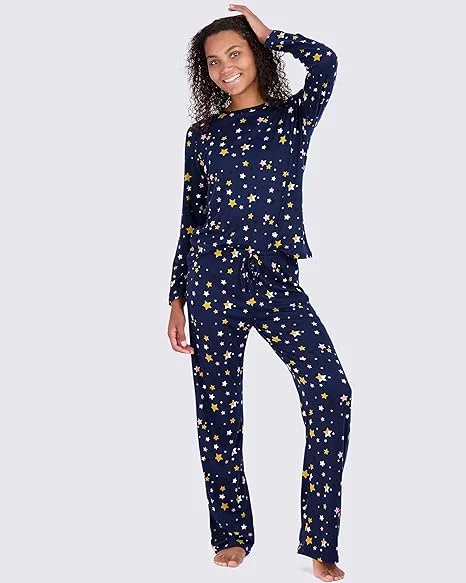 women's pajamas with a modern twistLong Sleeve Top With Comfy Pant Set