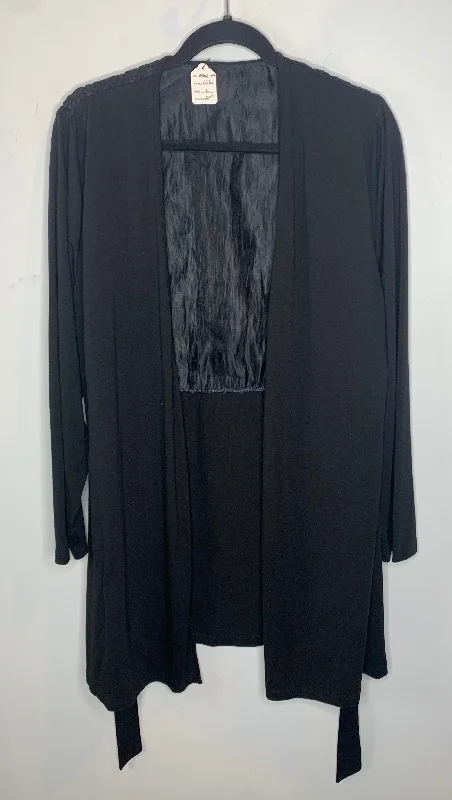 women's pajamas with adjustable strapsBlack Robe with Lace Details