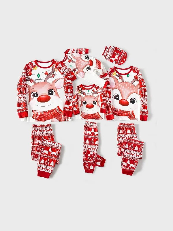 women's pajamas with elastic waistbandsMatching Christmas Pajamas Set For Family With Deer Print