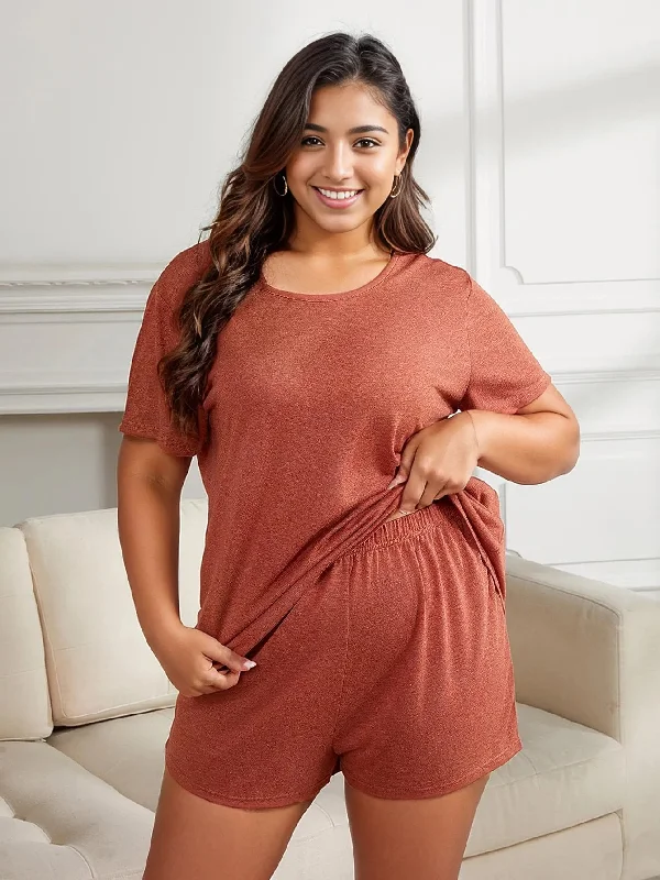 women's pajamas for those who cherish their bedtime routinesMoonlit Dreams Plus Size Lounge Set: Enchantment