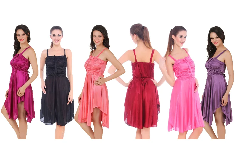 women's pajamas for a cozy night inLillian Chemise Satin Strap Dress