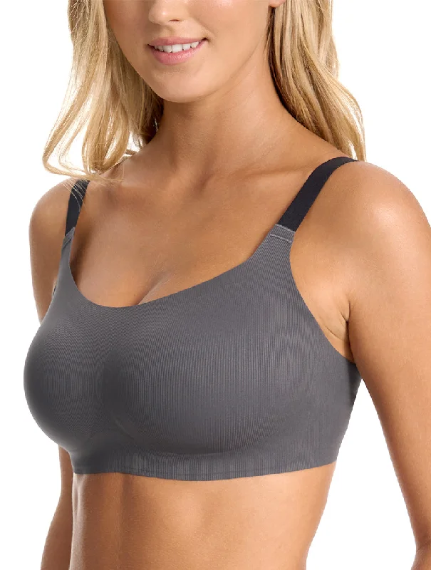 soft-cup everyday brasAirlite Vertical Stripe Bra with Breathable Colored Straps