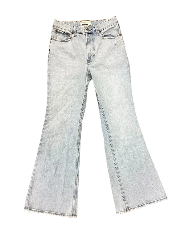 Women's Jodhpurs with V-Shaped CollarJeans Flared By Abercrombie And Fitch In Blue Denim, Size: 4