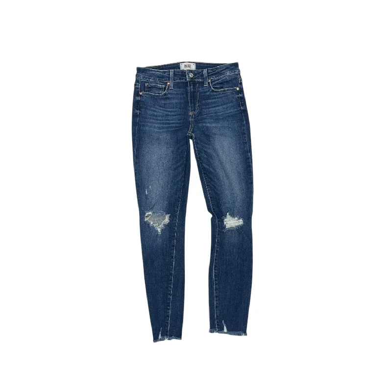 Women's Jodhpurs with Mid WaistJeans Skinny By Paige In Blue Denim, Size:4