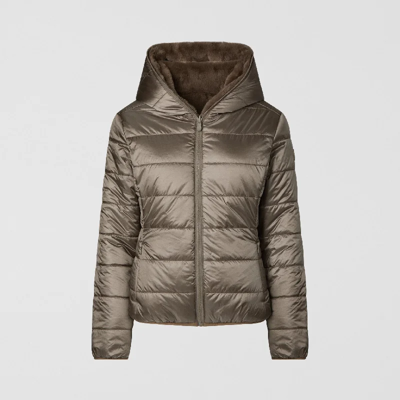 Women's Coats with SleevesLaila Reversible Jacket (Mud Grey)