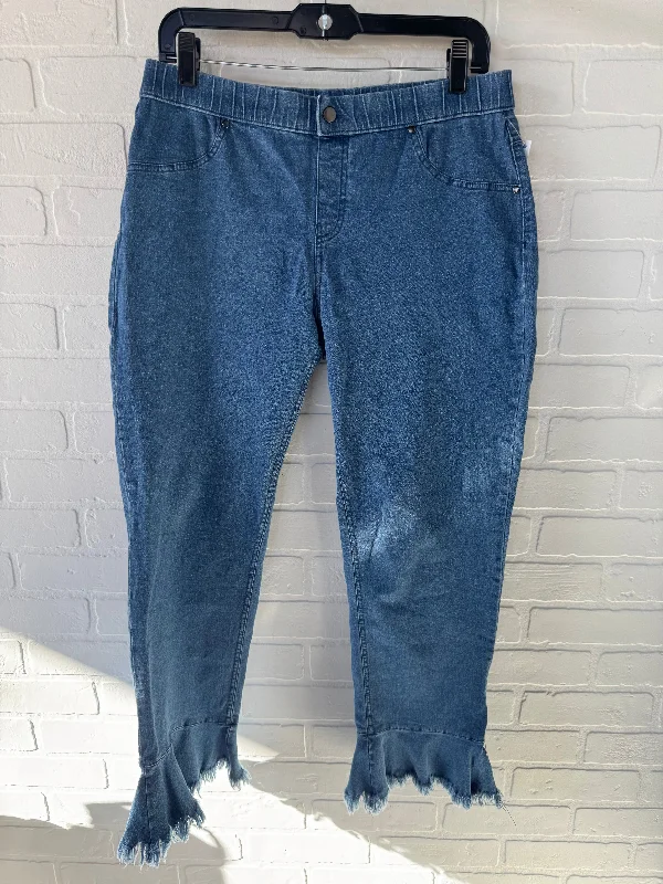 Women's Jodhpurs with Boat CollarJeans Straight By ZEZA B In Blue Denim, Size: 12