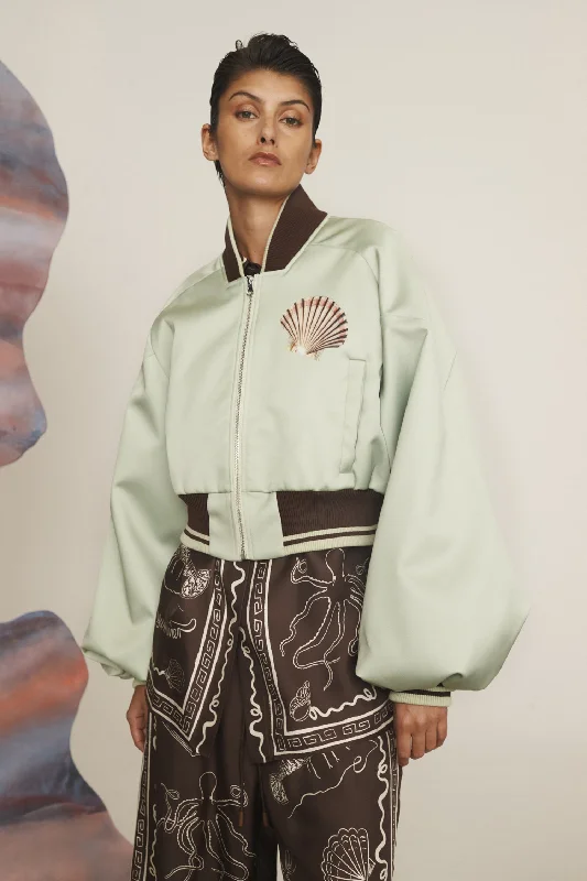 Women's Coats with SleevesAlémais Opal Mint Bomber Jacket - Mint