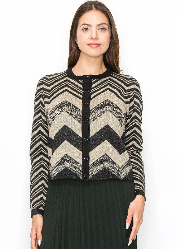 Women's Turtleneck SweatersChevron Sparkle Cardigan