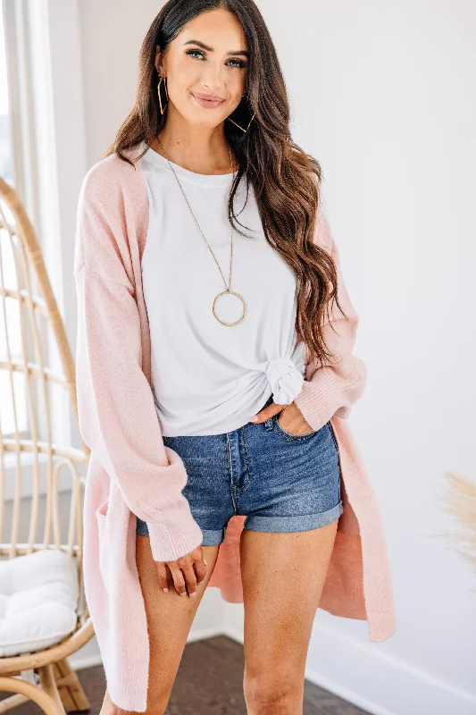 Women's PeacoatsWhat A Dream Blush Pink Bubble Sleeve Cardigan