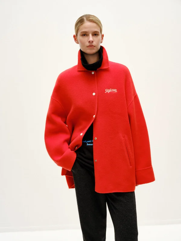 Women's Winter CoatsFlame Red Shirt Coat