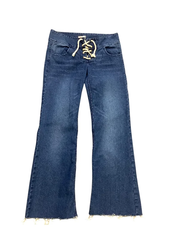 Women's Jodhpurs with Flared LegJeans Wide Leg By Olsenboye In Blue Denim, Size: 4