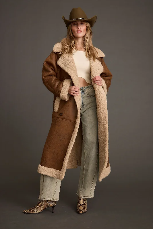 Women's Parka CoatsLivingston Brown Sherpa Coat