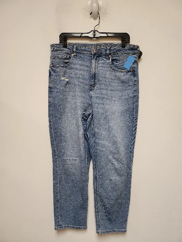 Women's Jodhpurs with Collarless NeckJeans Straight By American Eagle In Blue Denim, Size: 12