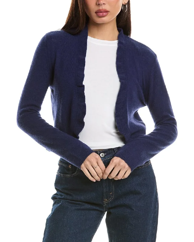 Women's Square Collar SweatersHannah Rose Divine Ruffle Cashmere Bolero