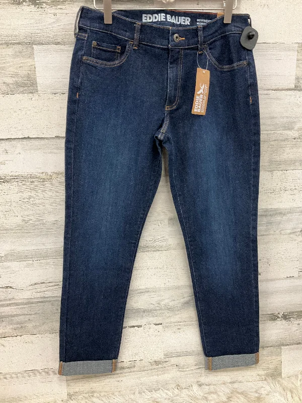 Women's Jodhpurs with DrawstringJeans Straight By Eddie Bauer In Blue Denim, Size: 4