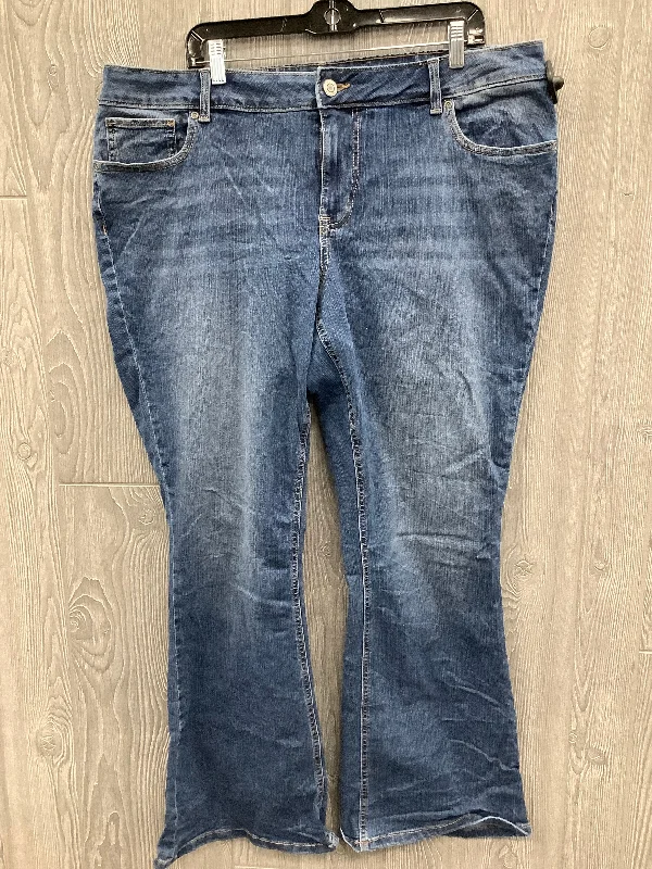 Women's Jodhpurs with Straight LegJeans Boot Cut By Maurices In Blue Denim, Size: 18