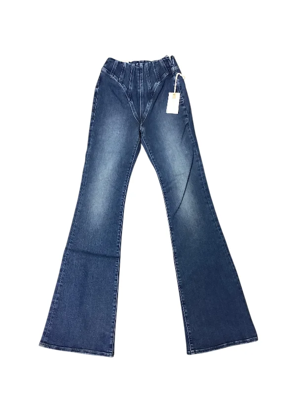 Women's Jodhpurs with Peter Pan CollarJeans Flared By Good American In Blue Denim, Size: 0