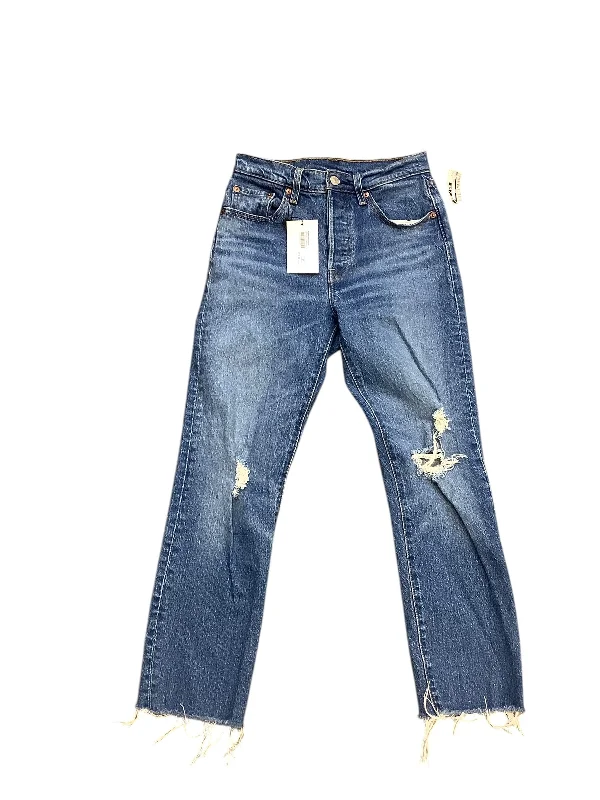 Women's Jodhpurs with Asymmetrical HemJeans Straight By Levis In Blue Denim, Size: 0