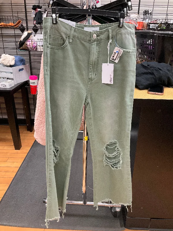 Women's Jodhpurs with Keyhole CollarJeans Flared By Vervet In Green, Size: 6