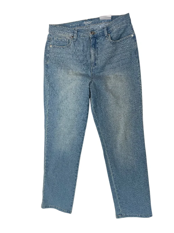 Women's Jodhpurs with High CollarJeans Straight By Style And Company In Blue Denim, Size: 12