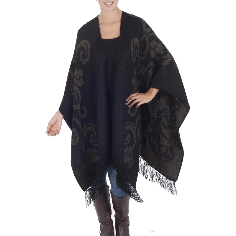 Women's Bell Sleeve SweatersSpring Silhouette Reversible Ruana Cloak