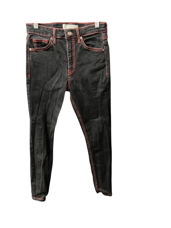 Women's Jodhpurs with Cropped LengthJeans Skinny By Topshop In Black Denim, Size: 6