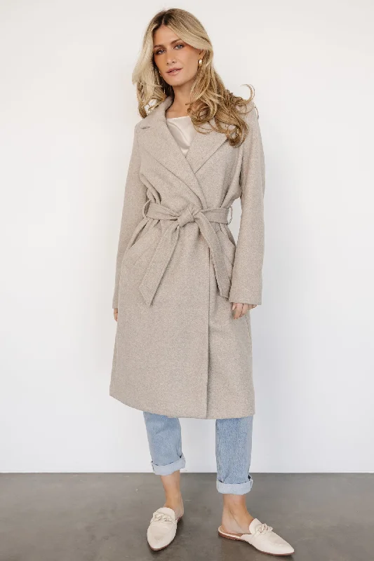 Women's Coats with Fur Trimmed PocketsValdez Long Coat | Stone