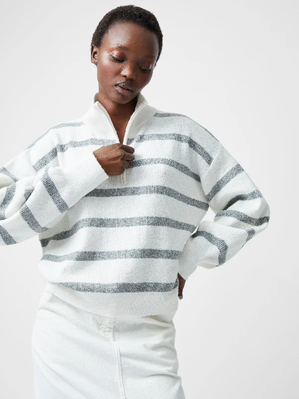 Women's Coats with Fur LiningVhari Recycled Stripe Half Zip Jumper