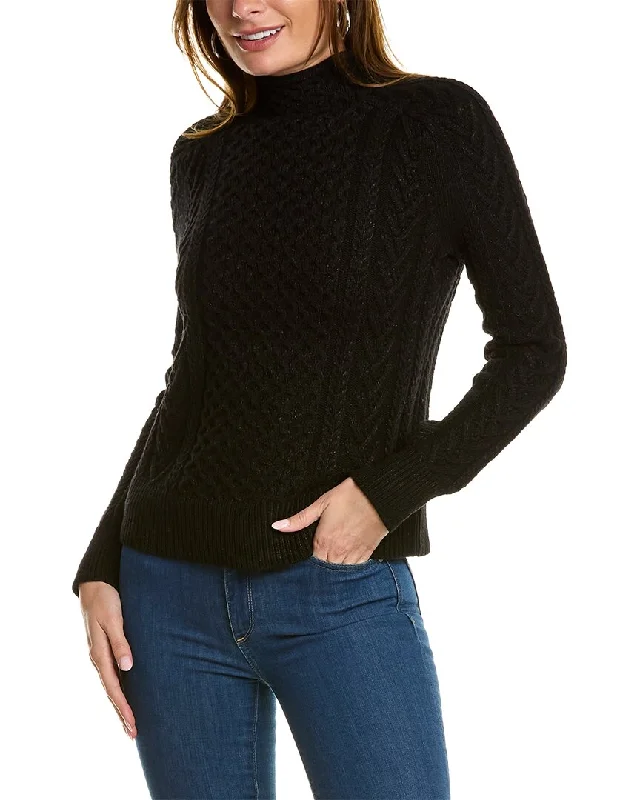 Women's Aran Knit SweatersBrooks Brothers Wool-Blend Sweater