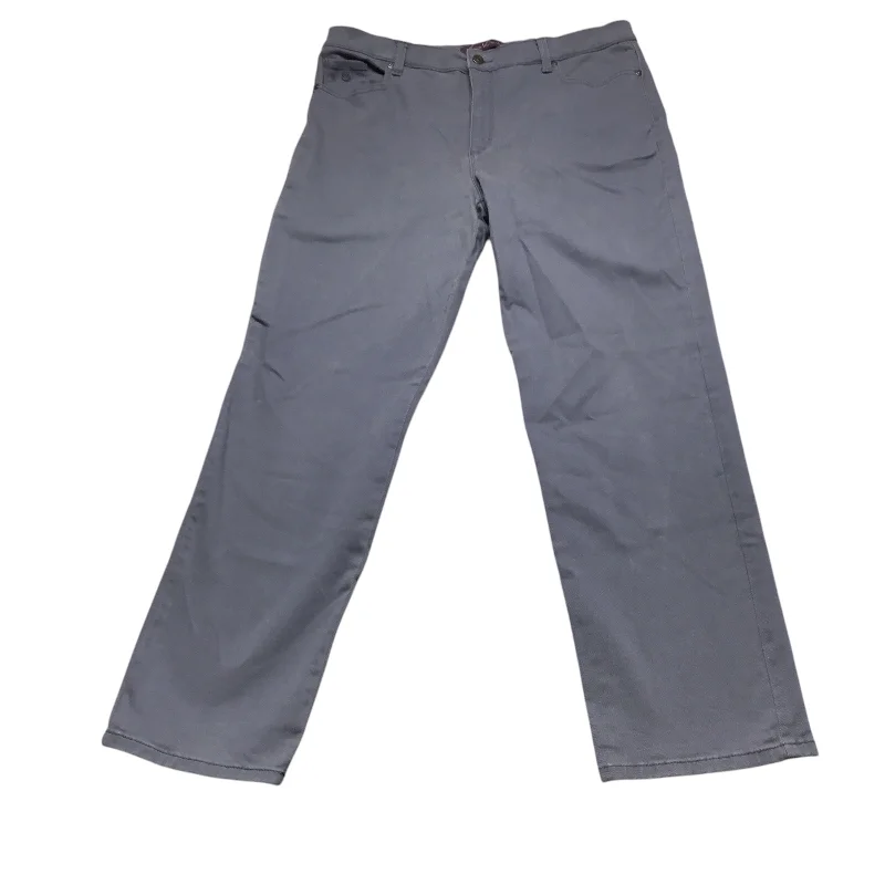 Women's Jodhpurs with Mandarin CollarJeans Straight By Gloria Vanderbilt In Grey, Size: 16