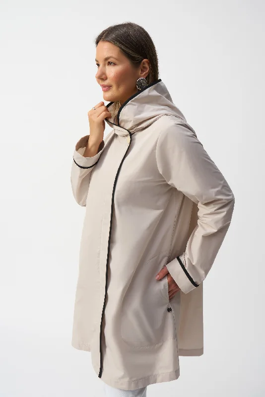 Women's Coats with Fur Trimmed CollarJoseph Ribkoff Memory Hooded Trapeze Coat - 251184