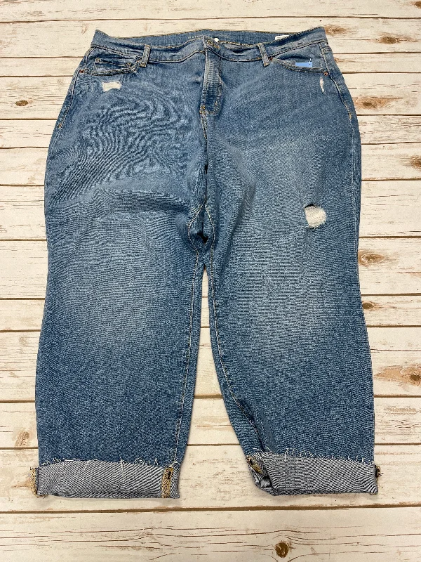 Women's Jodhpurs with Low CollarJeans Straight By Old Navy In Blue Denim, Size: 22