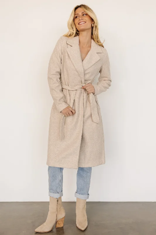 Women's Coats with Fur Trimmed CollarValdez Long Coat | Oatmeal