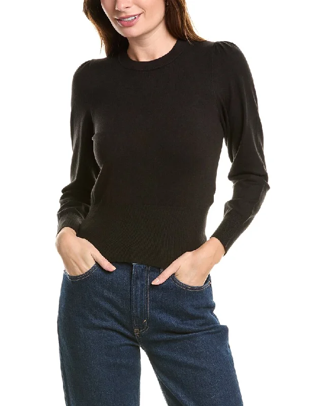 Women's V-Shaped Collar Sweaters7 For All Mankind Puff Sleeve Sweater