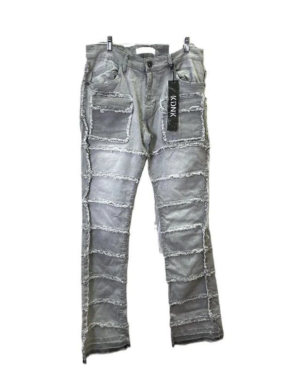 Women's Jodhpurs with Peter Pan CollarJeans Flared By KDNK In Grey, Size: 18