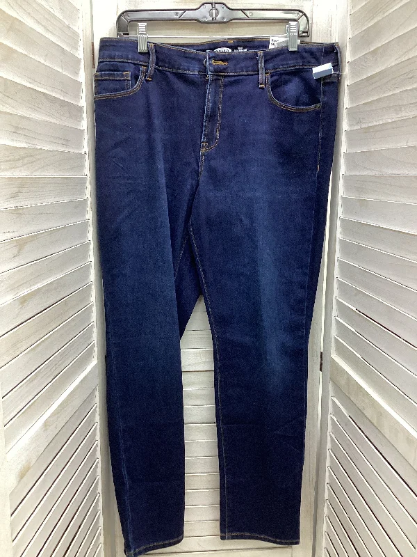 Women's Jodhpurs with Square NeckJeans Skinny By Old Navy In Blue Denim, Size: 14