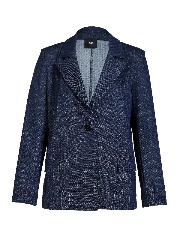 Women's Coats with PocketsYNN blazer - Blue Stripe