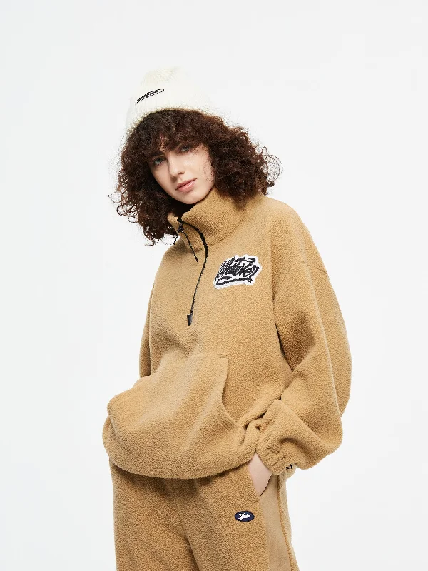 Women's Coats with Fur Trimmed Sleeves'Whatever' Fleece Pullover